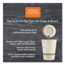 World Centric No Tree Paper Bowls, 8 oz, 3.4" Diameter x 2.3"h, Natural, Sugarcane, 1,000/Carton