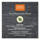 World Centric PLA Lids for Fiber Cups, 3.1" Diameter x 0.4"h, Clear, Plastic, 1,000/Carton