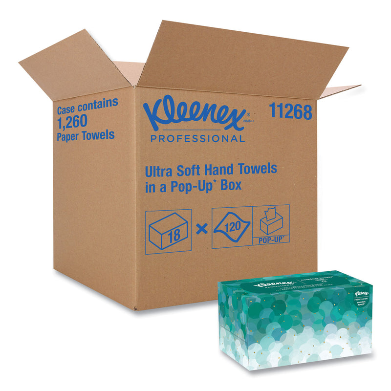 Kleenex Ultra Soft Hand Towels, POP-UP Box, 8.9 x 10, White, 70/Box, 18 Boxes/Carton
