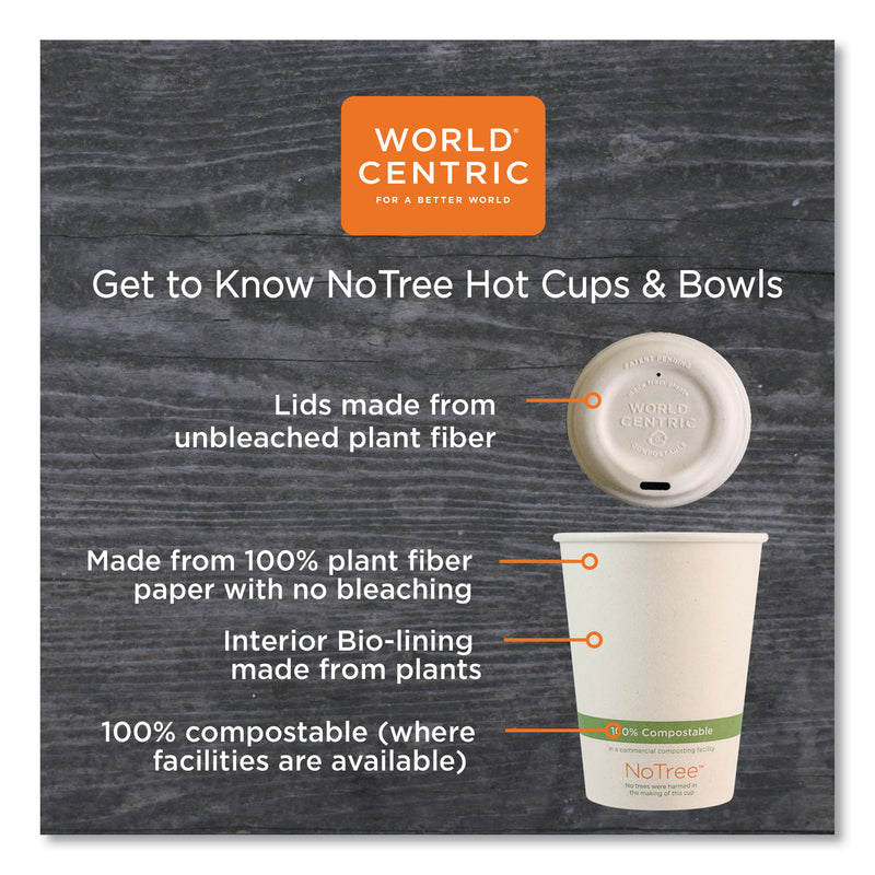 World Centric NoTree Paper Hot Cups, 20 oz, Natural, 1,000/Carton