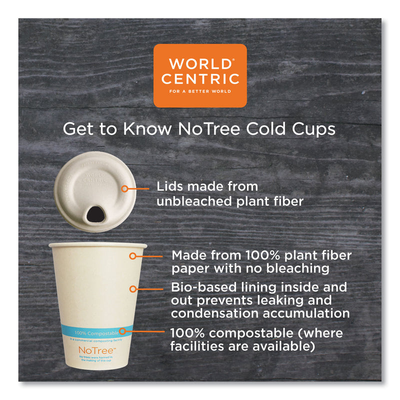 World Centric NoTree Paper Cold Cups, 16 oz, Natural, 1,000/Carton