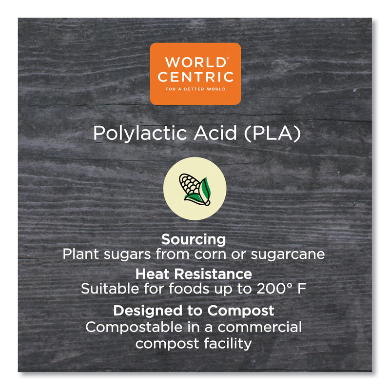 World Centric PLA Lids for Hot Cups, Fits 10 oz to 20 oz Cups, White, 1,000/Carton