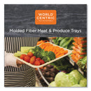 World Centric Fiber Trays, 1-Compartment, 8.3 x 4.9 x 0.7, Natural, Paper, 500/Carton
