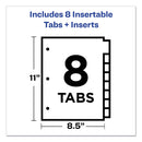 Avery Insertable Big Tab Plastic Dividers, 8-Tab, 11 x 8.5, Clear, 1 Set