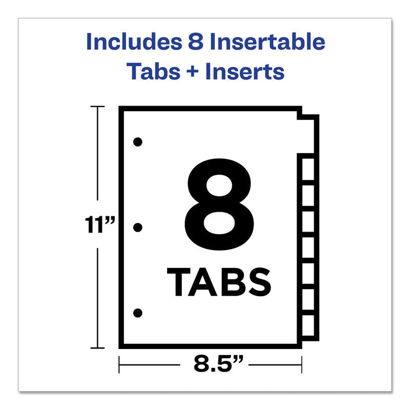 Avery Insertable Big Tab Plastic Dividers, 8-Tab, 11 x 8.5, Clear, 1 Set