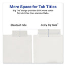 Avery Insertable Big Tab Plastic Dividers, 8-Tab, 11 x 8.5, Clear, 1 Set