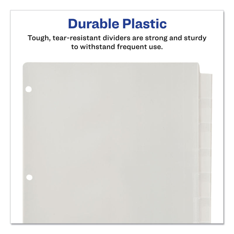 Avery Insertable Big Tab Plastic Dividers, 8-Tab, 11 x 8.5, Clear, 1 Set