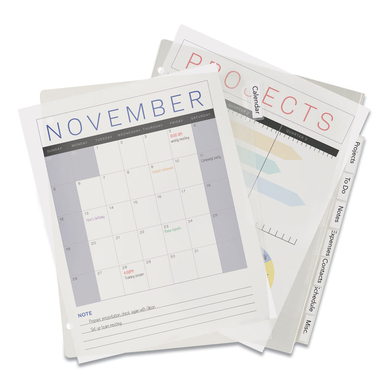 Avery Insertable Big Tab Plastic Dividers, 8-Tab, 11 x 8.5, Clear, 1 Set