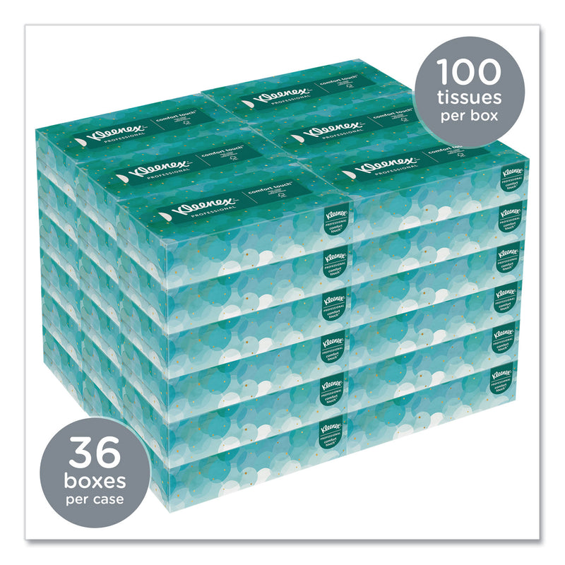Kleenex White Facial Tissue for Business, 2-Ply, White, Pop-Up Box, 100 Sheets/Box, 36 Boxes/Carton