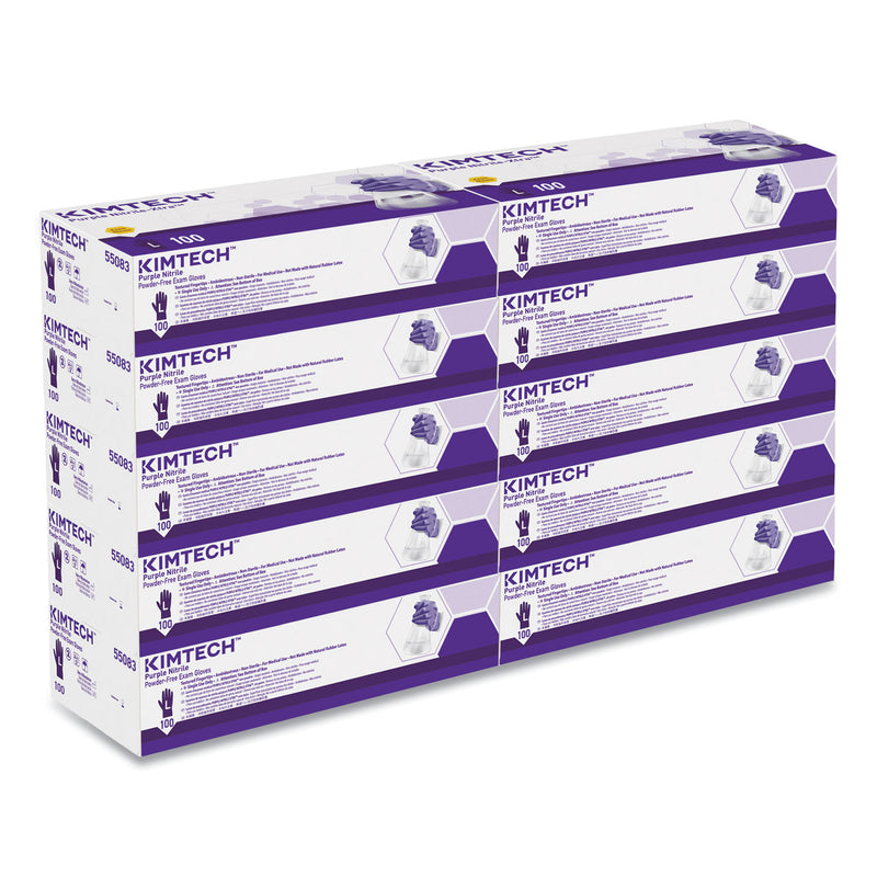 Kimtech PURPLE NITRILE Exam Gloves, 242 mm Length, Large, Purple, 1000/Carton