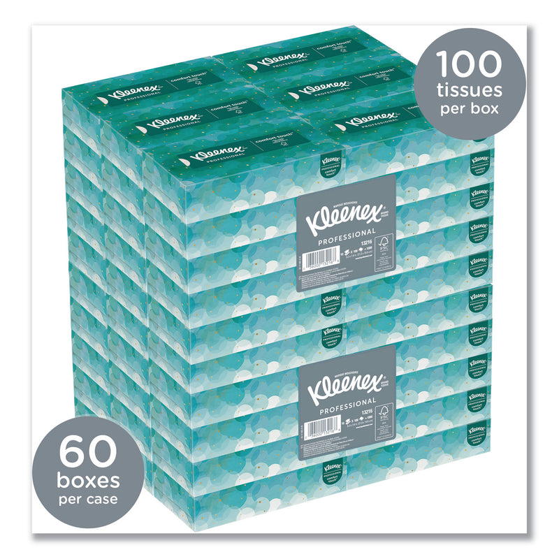 Kleenex White Facial Tissue for Business, 2-Ply, White, 100 Sheets/Box, 10 Boxes/Bundle, 6 Bundles/Carton