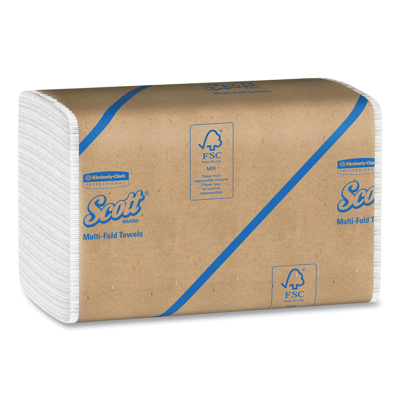 Scott Essential Multi-Fold Towels 100% Recycled, 9.2  x 9.4, White, 250/Pack, 16 Pack/Carton