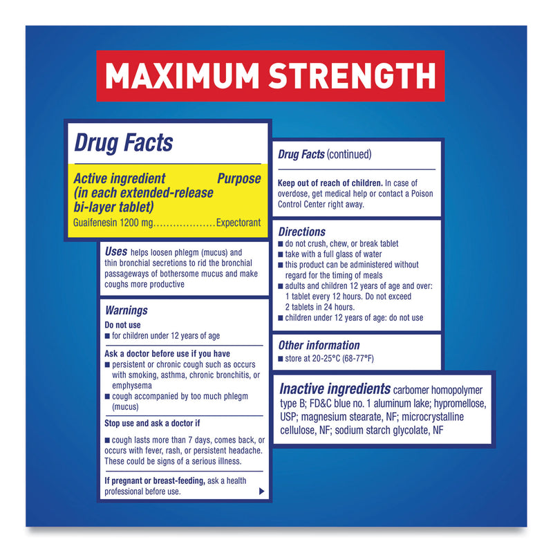 Mucinex Maximum Strength Expectorant, 14 Tablets/Box