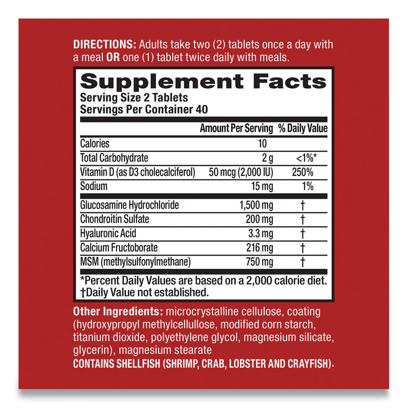 Move Free Advanced Plus MSM and Vitamin D3 Joint Health Tablet, 80 Count