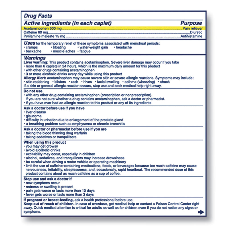 Midol Complete Menstrual Caplets, Two-Pack, 30 Packs/Box