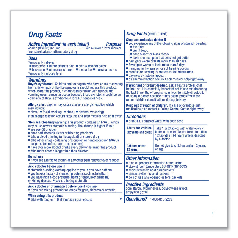 PhysiciansCare Aspirin Tablets, 250/Box