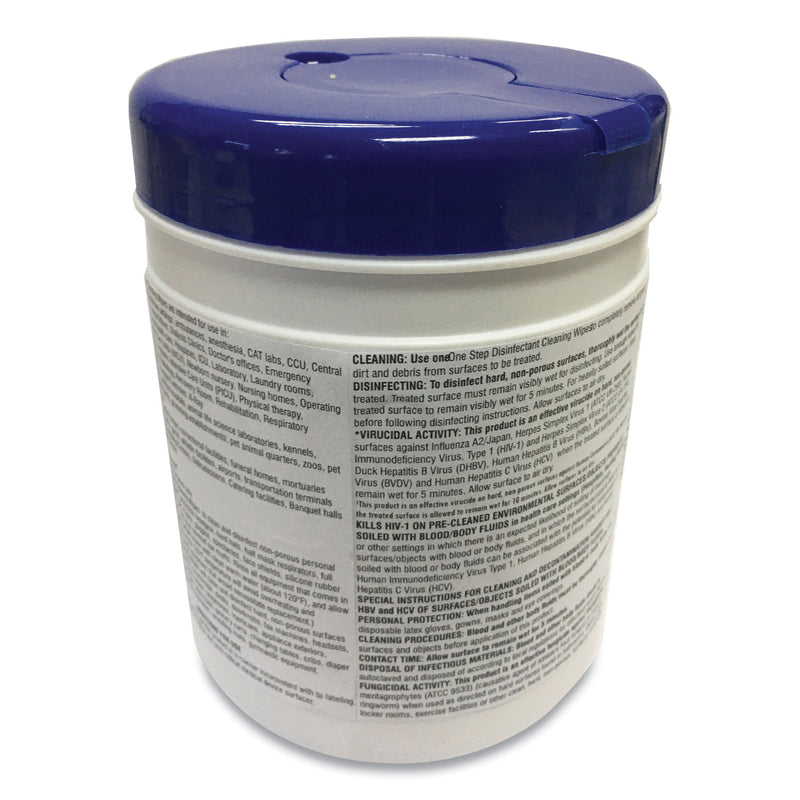 Chemcor Chemical One Step Disinfectant Cleaning Wipes, 8 x 6, Orange Scent, White, 130/Canister, 12 Canisters/Carton
