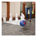 Champion Sports Bowling Set, Plastic/Rubber, White, 10 Bowling Pins, 1 Bowling Ball