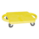 Champion Sports Scooter with Handles, Blue/Yellow, 4 Rubber Swivel Casters, Plastic, 12 x 12