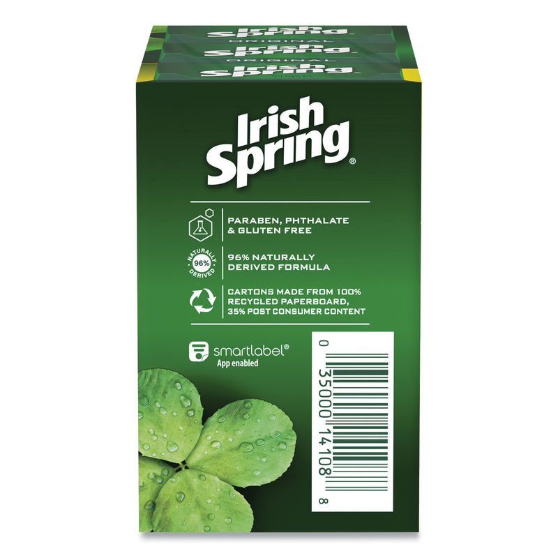 Irish Spring Bar Soap, Clean Fresh Scent, 3.75 oz, 3 Bars/Pack, 18 Packs/Carton