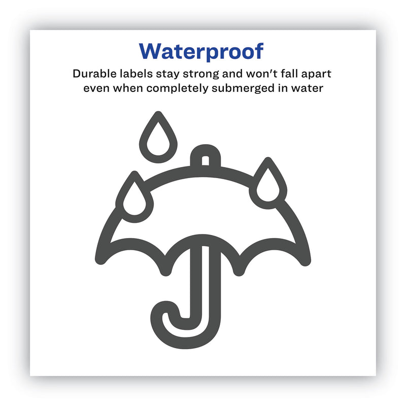 Avery Waterproof Shipping Labels with TrueBlock Technology, Laser Printers, 5.5 x 8.5, White, 2/Sheet, 500 Sheets/Box