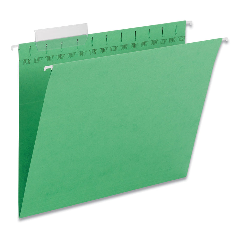 Smead TUFF Hanging Folders with Easy Slide Tab, Letter Size, 1/3-Cut Tabs, Green, 18/Box