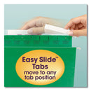Smead TUFF Hanging Folders with Easy Slide Tab, Letter Size, 1/3-Cut Tabs, Green, 18/Box