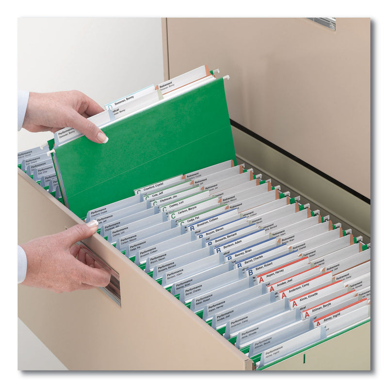 Smead TUFF Hanging Folders with Easy Slide Tab, Letter Size, 1/3-Cut Tabs, Green, 18/Box