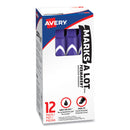 Avery MARKS A LOT Large Desk-Style Permanent Marker, Broad Chisel Tip, Purple, Dozen (8884)