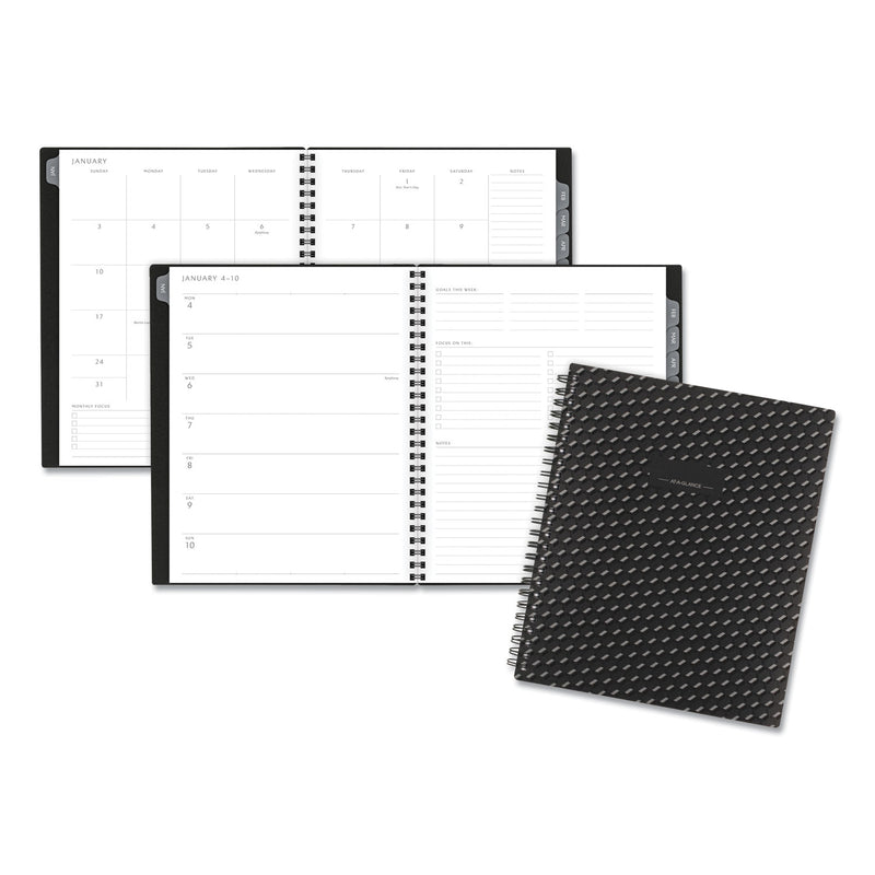 AT-A-GLANCE Elevation Poly Weekly/Monthly Planner, 8.75 x 7, Black Cover, 12-Month (Jan to Dec): 2023
