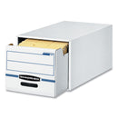 Bankers Box STOR/DRAWER Basic Space-Savings Storage Drawers, Legal Files, 16.75" x 19.5" x 11.5", White/Blue, 6/Carton