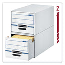 Bankers Box STOR/DRAWER Basic Space-Savings Storage Drawers, Legal Files, 16.75" x 19.5" x 11.5", White/Blue, 6/Carton