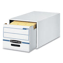 Bankers Box STOR/DRAWER Basic Space-Savings Storage Drawers, Letter Files, 14" x 25.5" x 11.5", White/Blue, 6/Carton