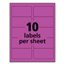 Avery High-Visibility Permanent Laser ID Labels, 2 x 4, Neon Magenta, 1000/Box