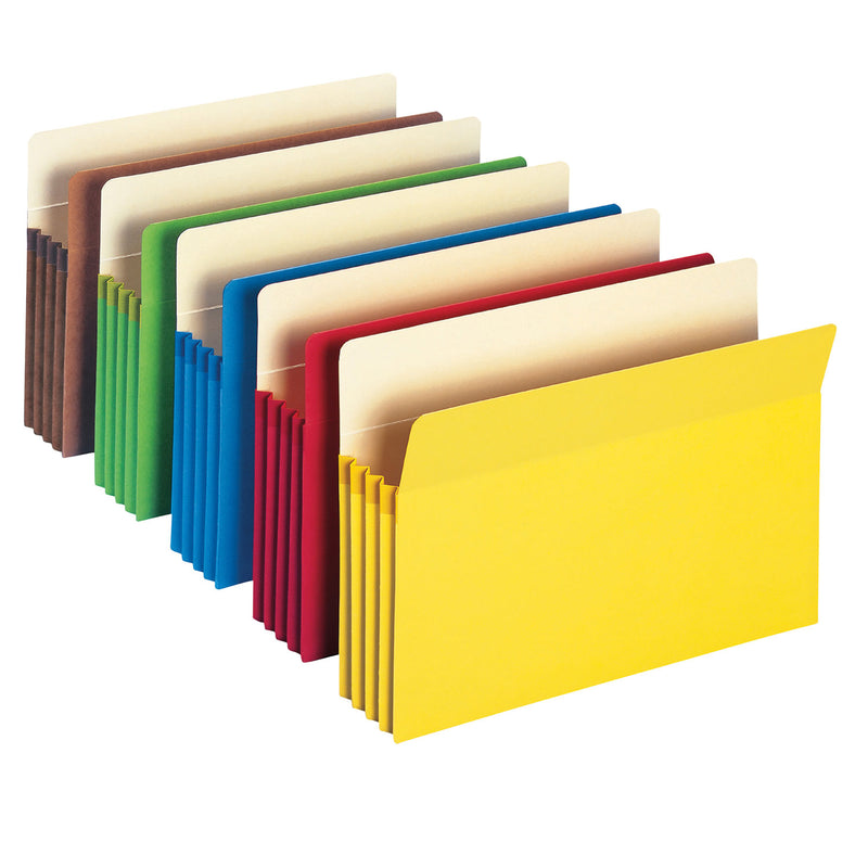 Smead Colored File Pockets, 3.5" Expansion, Letter Size, Assorted Colors, 5/Pack