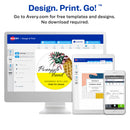 Avery Round Print-to-the Edge Labels with SureFeed and EasyPeel, 1.67" dia, Glossy Clear, 500/PK