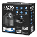X-ACTO Model 1675 TeacherPro Classroom Electric Pencil Sharpener, AC-Powered, 4 x 7.5 x 8, Black/Silver/Smoke