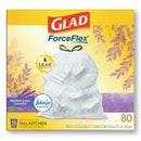 Glad OdorShield Tall Kitchen Drawstring Bags, 13 gal, 0.95 mil, 24" x 27.38", White, 240/Carton