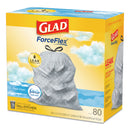 Glad OdorShield Tall Kitchen Drawstring Bags, 13 gal, 0.72 mil, 24" x 27.38", White, 80/Box