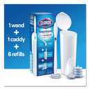 Clorox ToiletWand Disposable Toilet Cleaning System: Handle, Caddy and Refills, White, 6/Carton