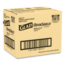 Glad OdorShield Medium Quick-Tie Trash Bags, 8 gal, 0.57 mil, 21.63" x 23", White, 156/Carton