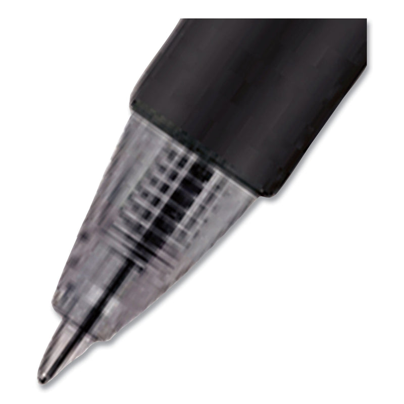 uniball Signo Gel Pen, Retractable, Medium 0.7 mm, Black Ink, Black/Metallic Accents Barrel, Dozen