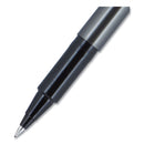 uniball Deluxe Roller Ball Pen, Stick, Micro 0.5 mm, Black Ink, Metallic Gray Barrel, Dozen