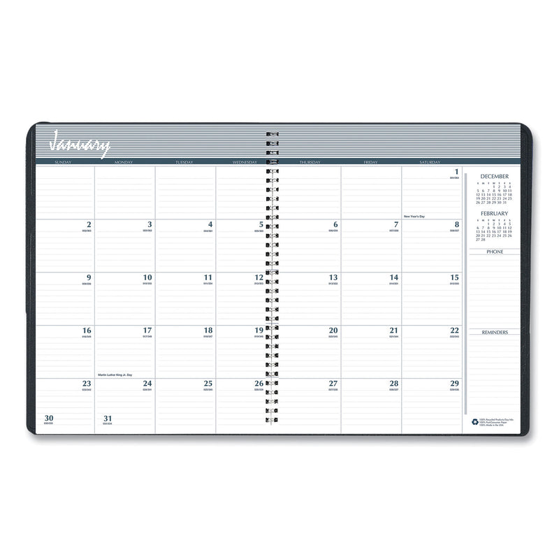 House of Doolittle 14-Month Recycled Ruled Monthly Planner, 11 x 8.5, Black Cover, 14-Month (Dec to Jan): 2022 to 2024
