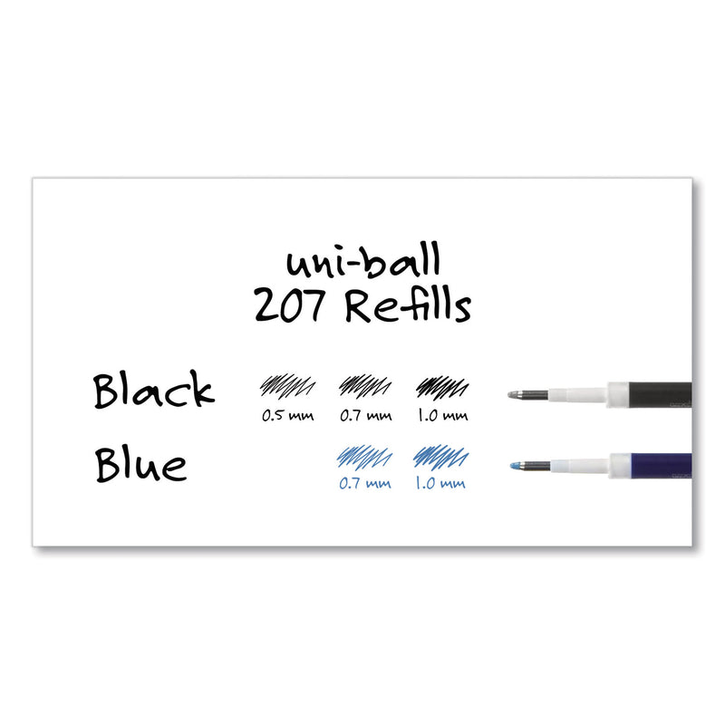 uniball Refill for Signo Gel 207 Pens, Medium Conical Tip, Blue Ink, 2/Pack