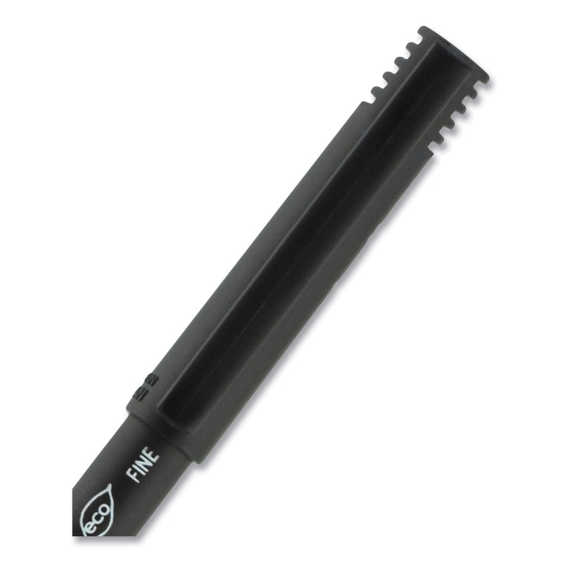 uniball ONYX Roller Ball Pen, Stick, Fine 0.7 mm, Red Ink, Black Matte Barrel, Dozen