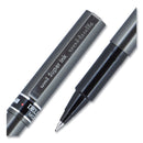 uniball Deluxe Roller Ball Pen, Stick, Micro 0.5 mm, Black Ink, Metallic Gray Barrel, Dozen