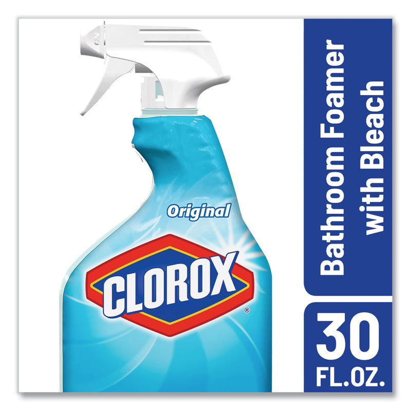 Clorox Bleach Foamer Bathroom Spray, Original, 30 oz Spray Bottle, 9/Carton