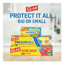 Glad Press'n Seal Food Plastic Wrap, 70 Square Foot Roll, 12 Rolls/Carton