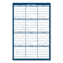House of Doolittle Recycled Poster Style Reversible/Erasable Yearly Wall Calendar, 66 x 33, White/Blue/Gray Sheets, 12-Month (Jan to Dec): 2023